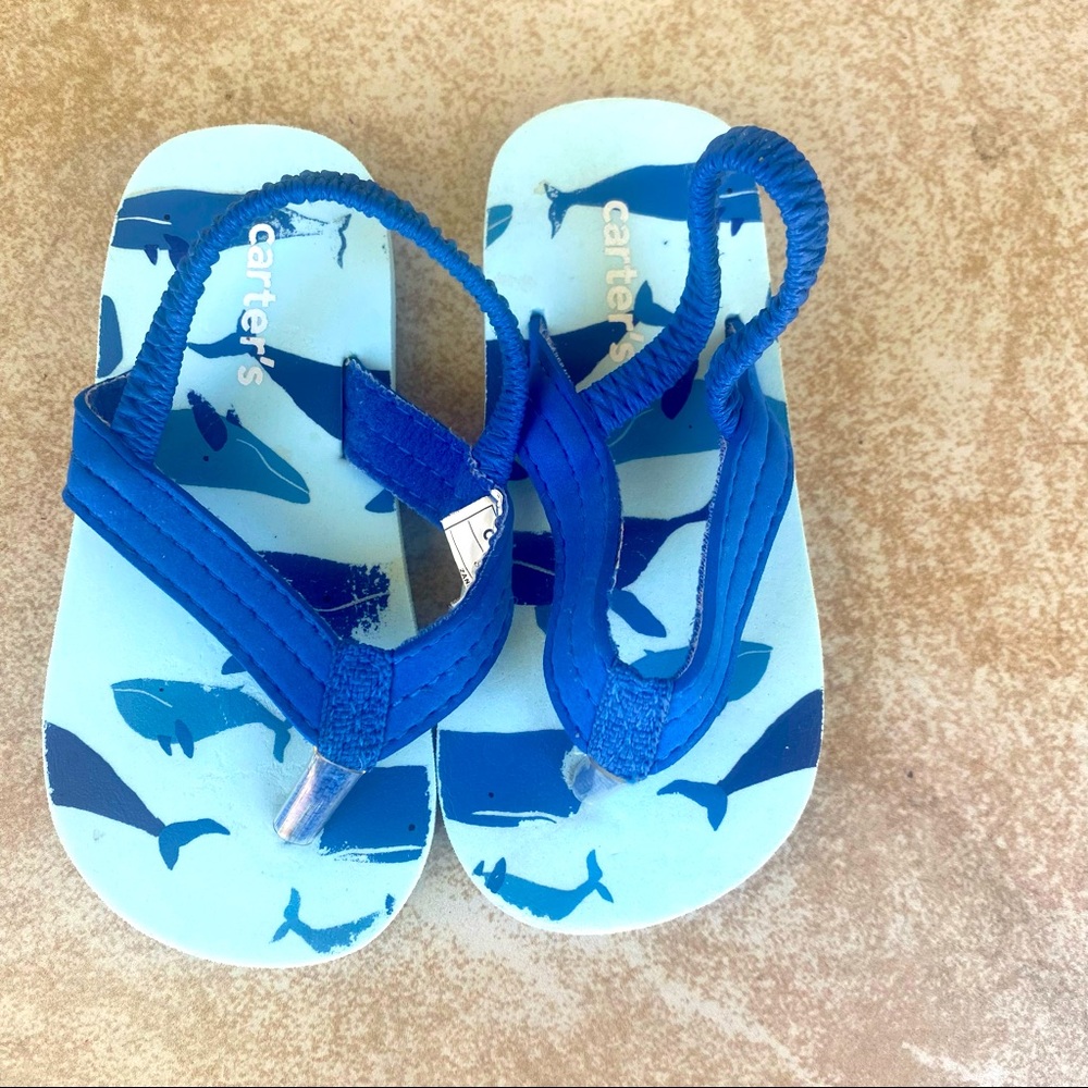 Carter’s Toddler Blue Sharks Flip Flops